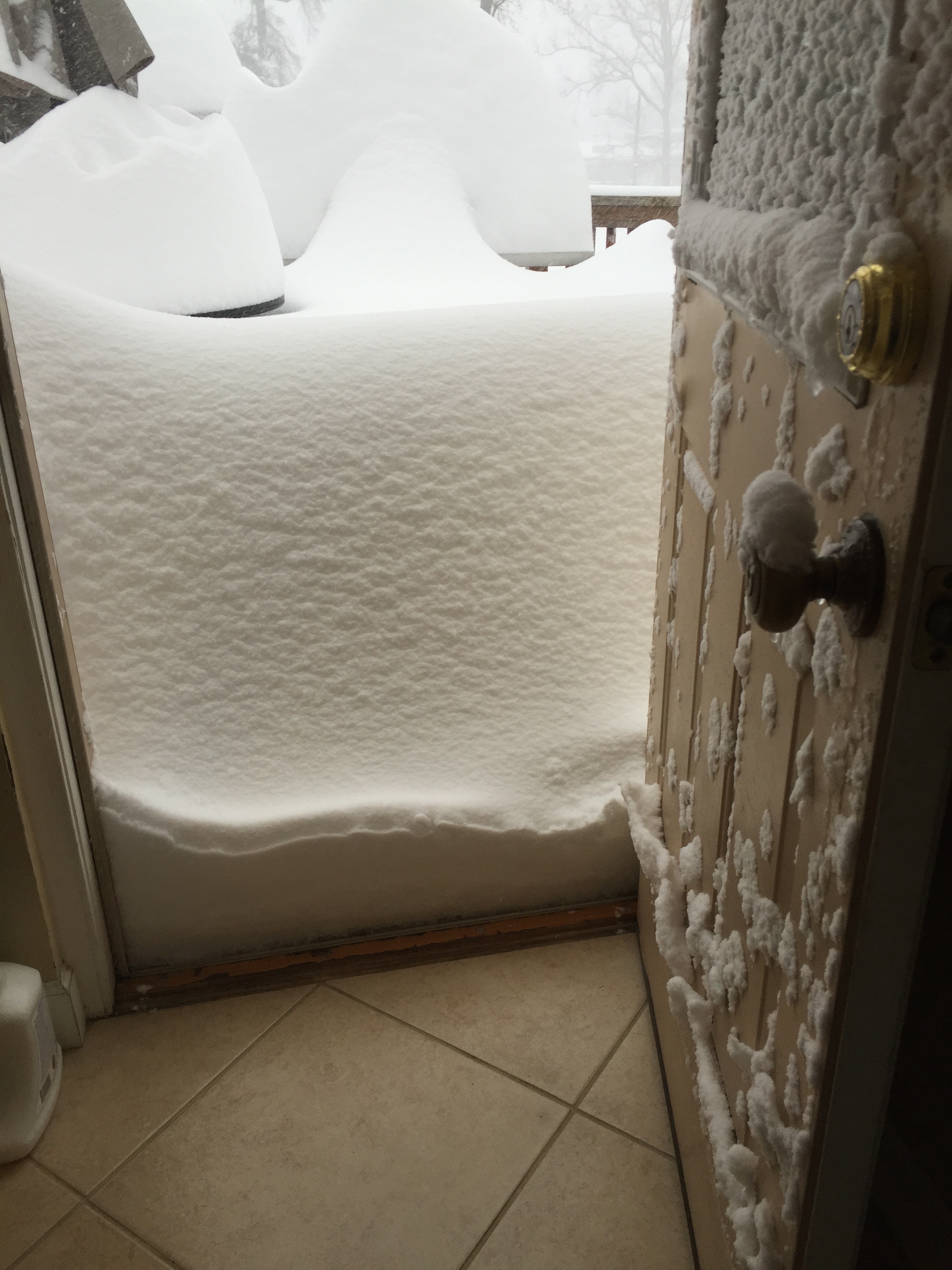 Snow at door